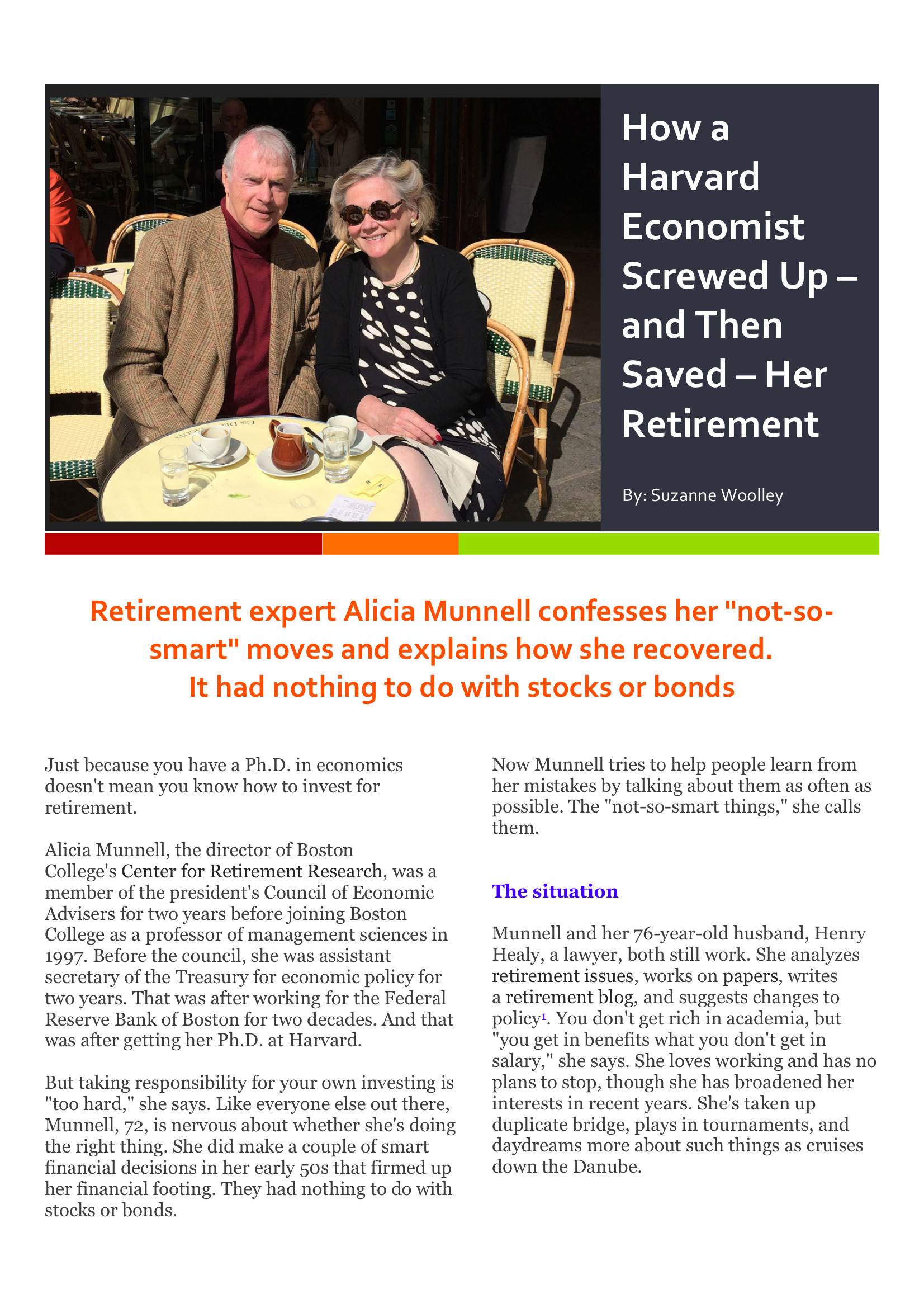 How A Harvard Economist Screwed Up -and Then Saved- Her Retirement