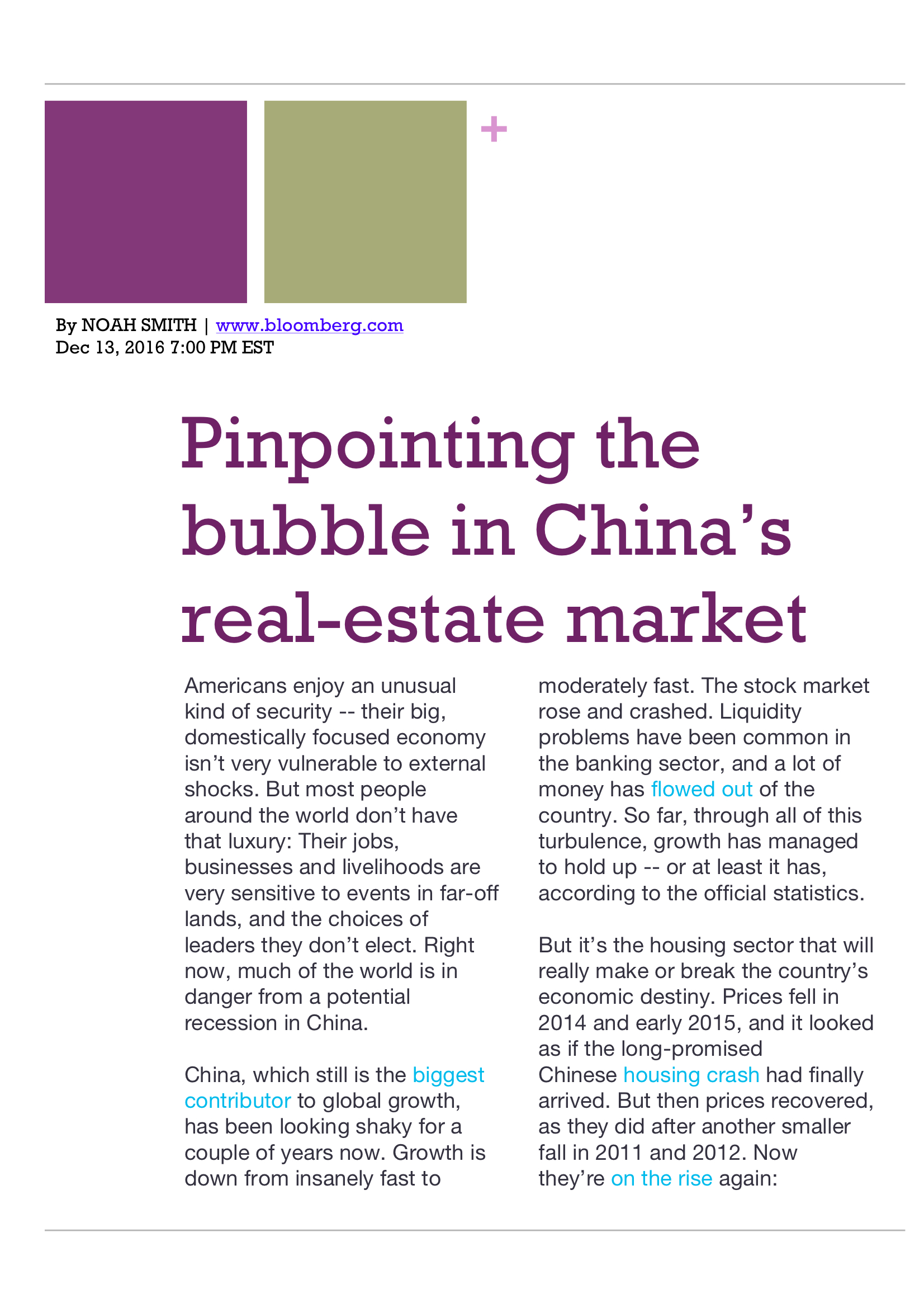 Pinpointing the Bubble in China’s Real-Estate Market