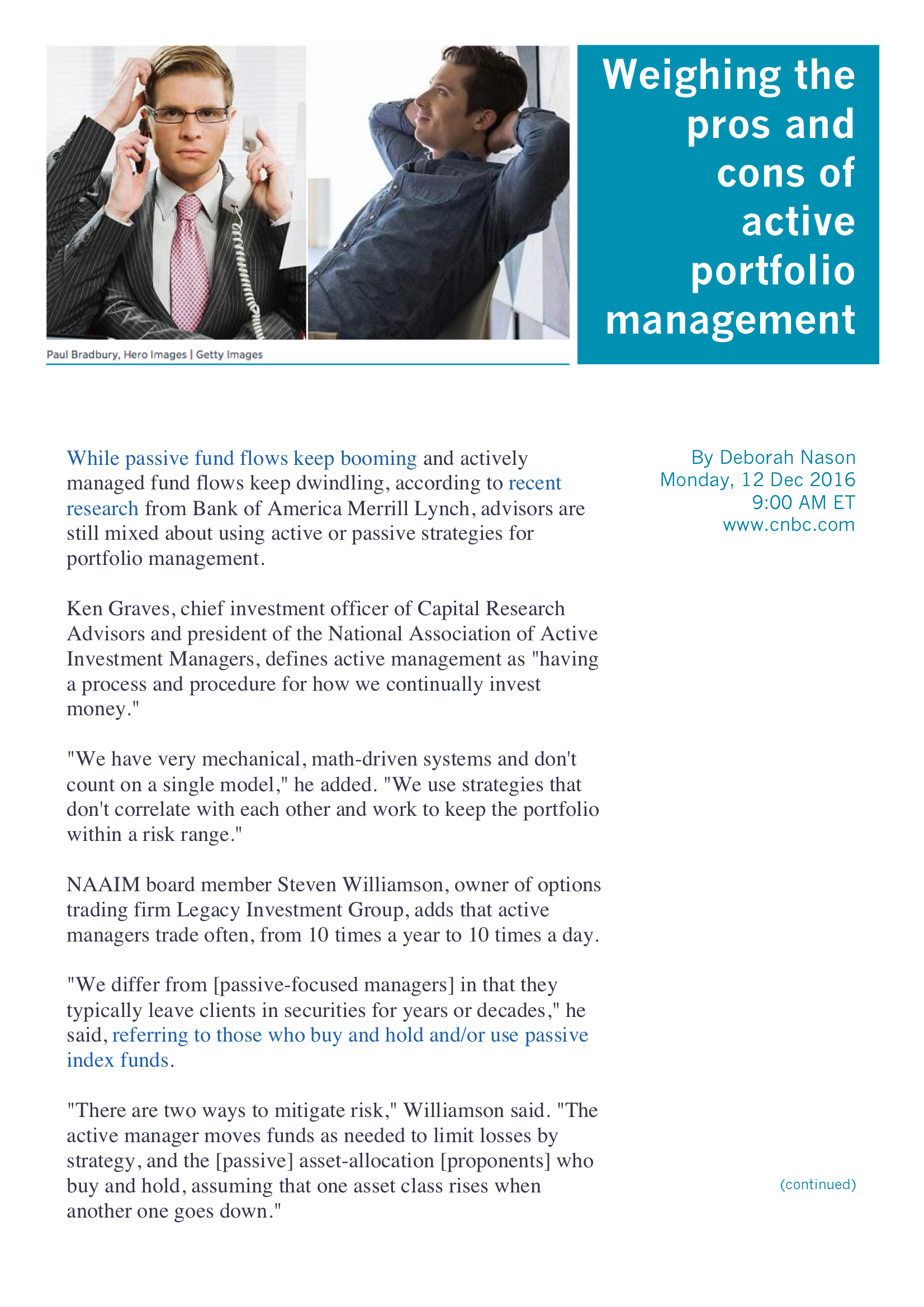 Weighing the Pros and Cons of Active Portfolio Management