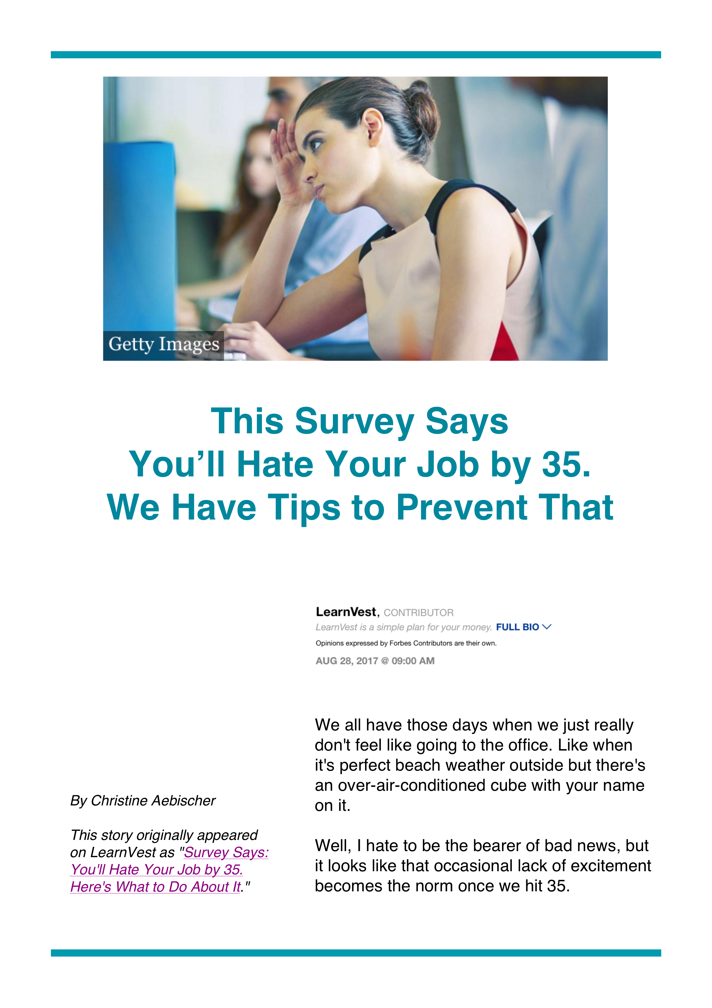This Survey Says You’ll Hate Your Job by 35. We Have Tips to Prevent That